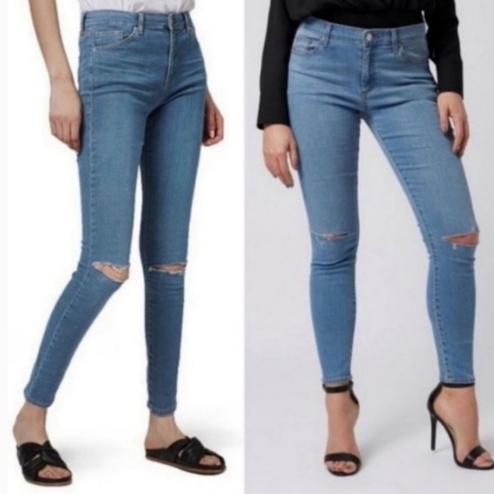 Topshop slash knee skinny jeans 
26X30